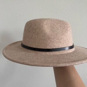 Lisianthus Women Wool Wide Brim Belt Buckle Fedora Hat